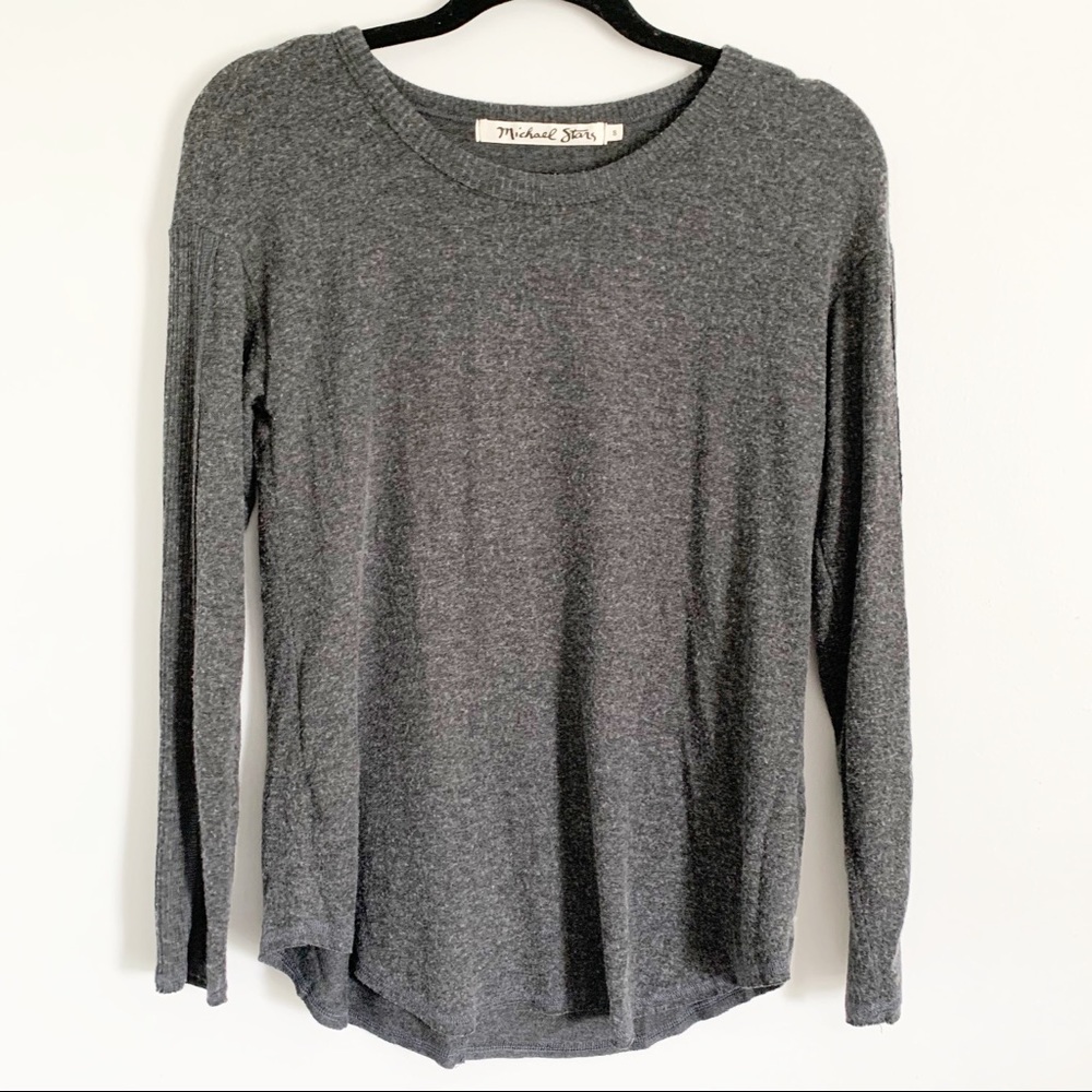 Michael Stars Anthropologie Gray Fleece Sweater